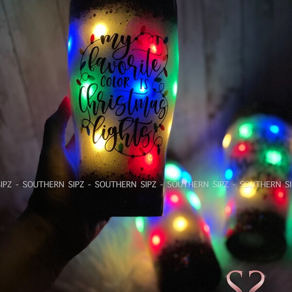 Christmas Light up Tumbler Etsy