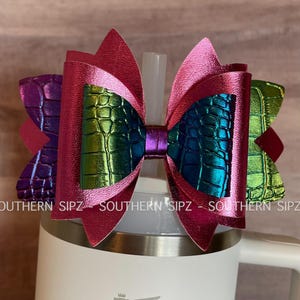Berry Truffle Bow, Stanley Berry Truffle Straw Bow, Straw Topper, Tumbler Bow, Pink Chroma Bow