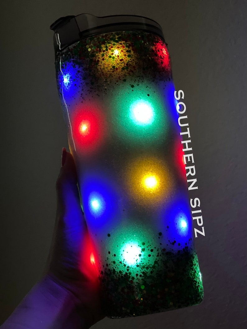 Christmas Lights Tumbler My Favorite Color is Christmas Etsy