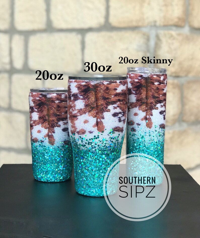 Cow Tumbler Cowhide Glitter Tumbler Glitter Tumbler Cow Etsy