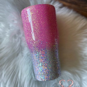 Pink and Silver Glitter Tumbler Valentines Day Gift Pink - Etsy