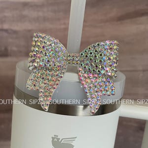 Rhinestone Stanley Straw Bow, Straw Topper, Bling Straw Bow, Smaller size