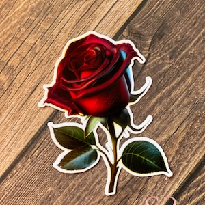 Dark Red Rose Sticker, Rose Sticker, Flower Sticker