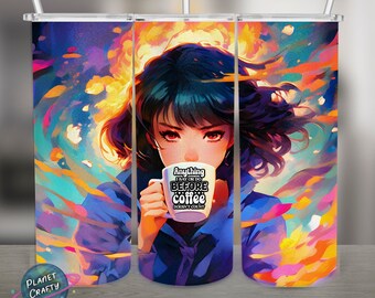 Before Coffee, Funny Illustration design PNG Design, 20Oz Skinny Tumbler Wrap, Digital Downloads Includes Without Text