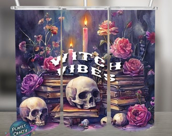 Witch Vibes PNG Design, 20Oz Skinny Tumbler Wrap, Digital Download