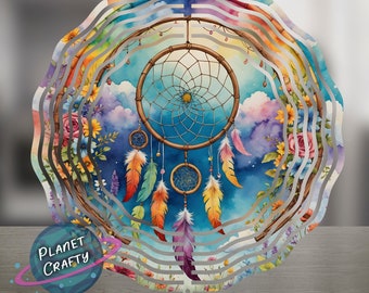 Dreamcatcher, kleurrijke bloemmotieven, windspinner PNG-ontwerp, digitale download