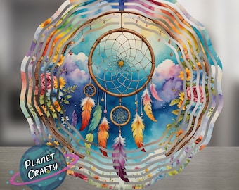 Dreamcatcher, Colorful Floral Designs, Wind Spinner PNG Design, Digital Download