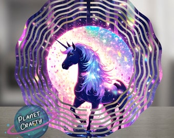 Sparkling Glittery Unicorn Design, Wind Spinner PNG Design, Digital Download