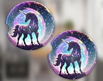 Sparkling Unicorn Car Coaster PNG Design, Digital Download