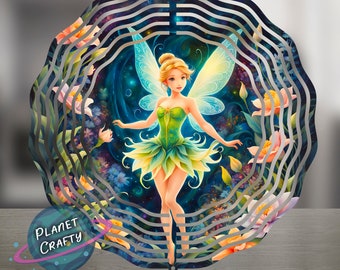 Fairy in Floral Surroundings, Wind Spinner PNG Design, Digital Download