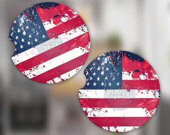 USA Flag, Patriotic Car Coaster PNG Design, Digital Download