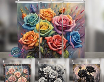 Roses Design Bundle, Various Designs 20oz Skinny Tumbler Wraps, Sublimation Designs