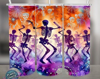 Skeleton Pattern, Halloween Skeleton PNG Design, 20Oz Skinny Tumbler Wrap, Digital Download