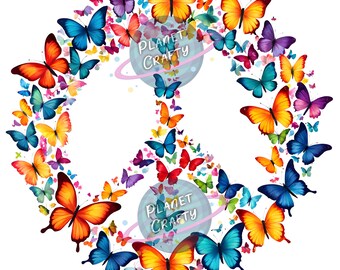 Design Bundle, Peace Sign Clipart, Butterflies, Skulls, Mushrooms, Flowers