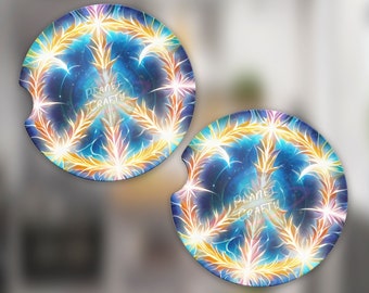 Peace Sign, Electric Illustration Car Coaster PNG Design, Digital Download