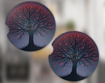 Butterfly Tree, Beautiful Illustration Car Coaster PNG Design, Digital Download