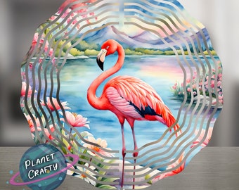 Pink Flamingo, Tropical Vibe Design, Wind Spinner PNG Design, Digital Download