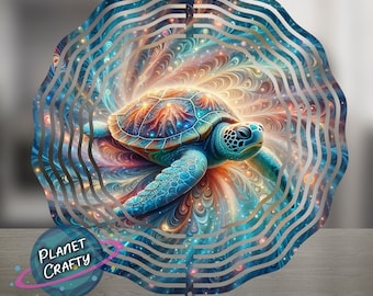 Sea Turtle, Beautiful Swirl Pattern Design, Wind Spinner PNG Design, Digital Download
