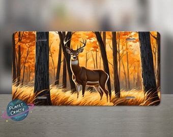 Deer in the Wilderness, Nature License Plate PNG Design, Digital Download