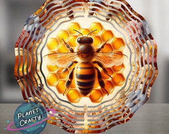 Bee Design, Honeycomb Wind Spinner PNG Design, Digital Download
