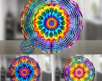 Wind Spinner Bundle, Tie Dye Designs Bundle, Colorful Patterns PNG Designs, Digital Download