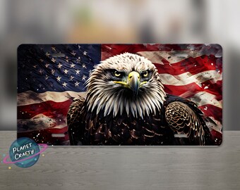 Eagle, Grungy USA Flag, License Plate PNG Design, Digital Download