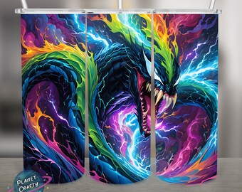 Snake Like, Venomous Abstract design Creature PNG Design, 20Oz Skinny Tumbler Wrap, Digital Download