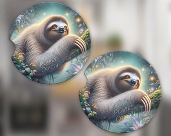 Sloth, Beautiful Car Coaster PNG Design, Digital Download