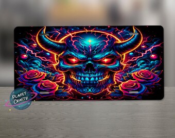 Evil Horned Skull License Plate PNG Design, Digital Download