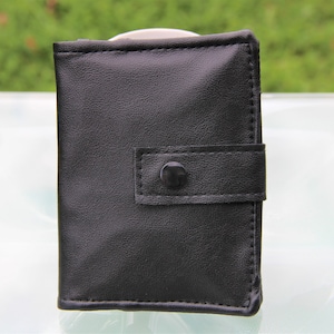Porte-monnaie et porte carte en simili cuir noir, entièrement doublé  – Création artisanale