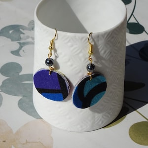 Velvet and hematite pearl earrings - Handmade creation