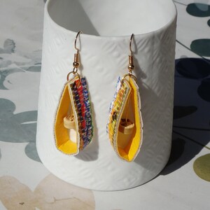 Faux leather earrings - Handmade creation