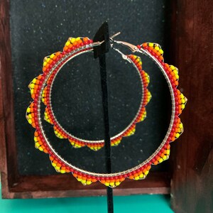 Fire Colored Hoop Earrings