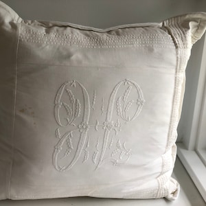 Antique Decorative Pillows with Hand-Crocheted Lace Accents