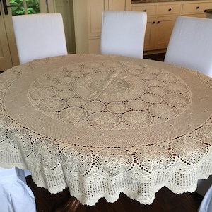 Vintage Italian Crochet Tablecloth