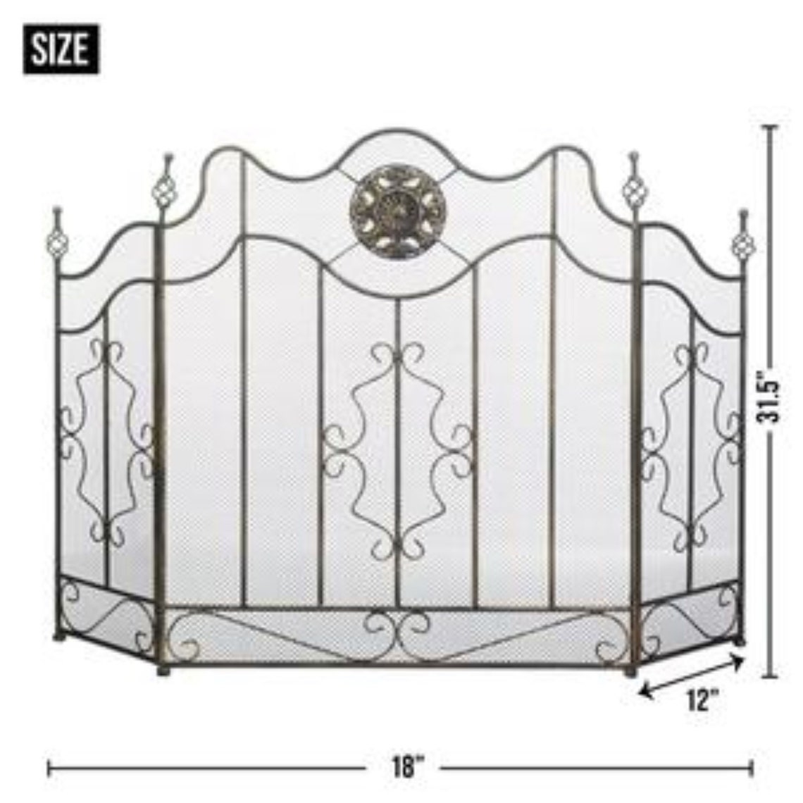 Pantalla de chimenea negra victoriana | Etsy