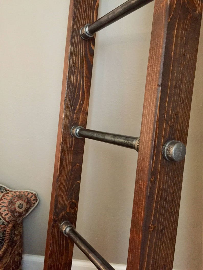 Blanket ladder / pipe ladder / farmhouse ladder / rustic Etsy