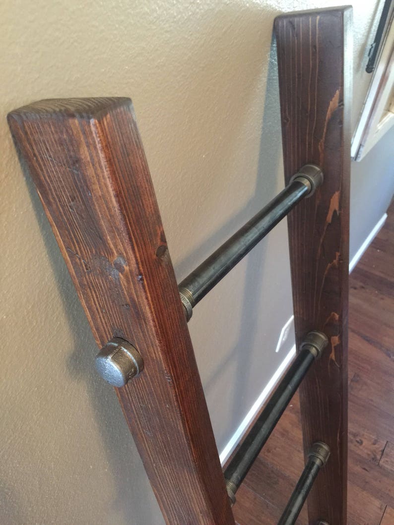 Blanket ladder / pipe ladder / farmhouse ladder / rustic Etsy