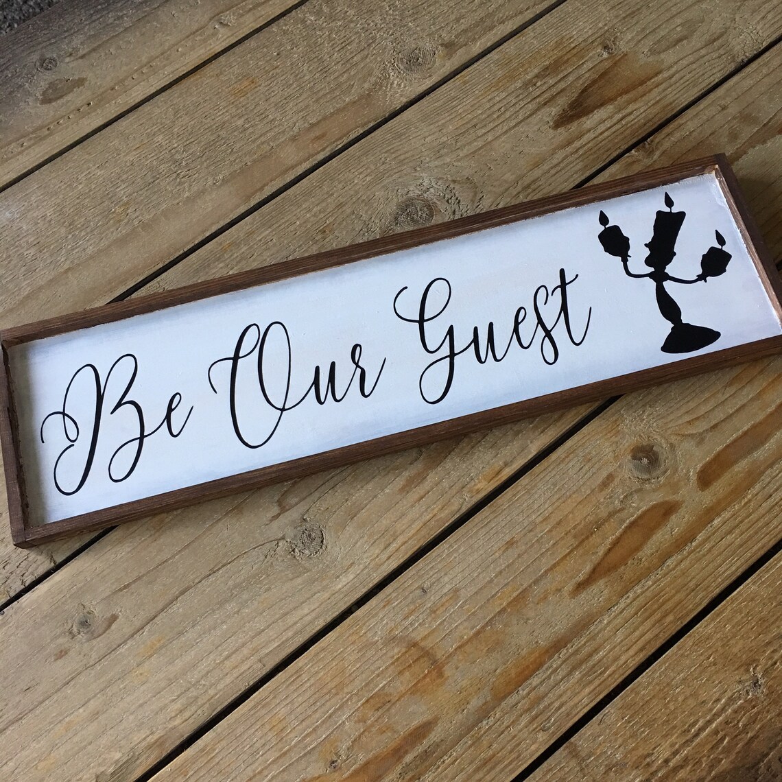 Be Our Guest Sign Disney Farmhouse Decor Lumiere Wood Sign | Etsy