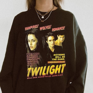 Twilight Saga T-Shirt, Vampire Wolf Romance Shirt, Graphic Tee, Ed and Bella Shirt, Twilight Movies Graphic Tee For Movie Lovers