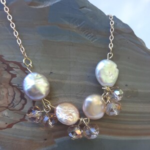 Crystal and pearl necklace