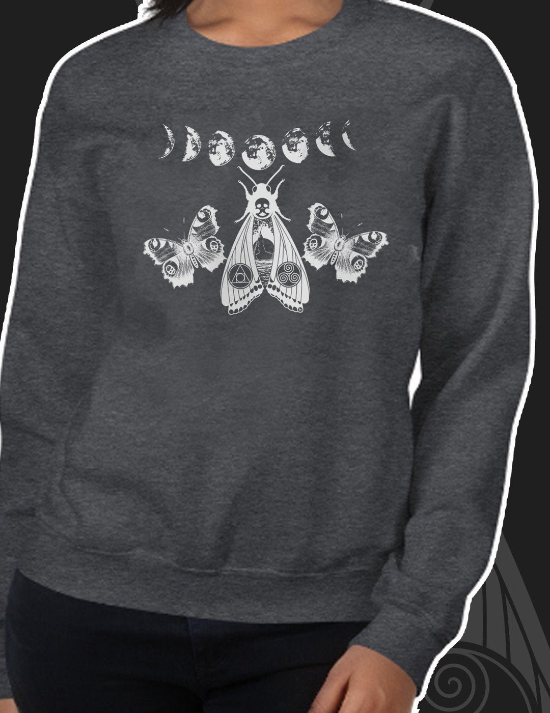 Goblincore Death Moth Print Sweatshirt dk Academia Soft - Etsy