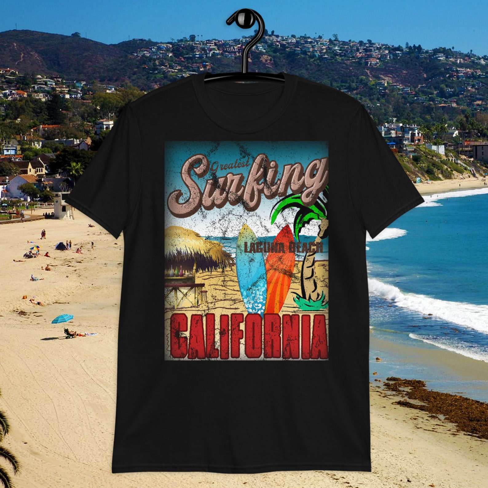 Laguna Beach Oversized T Shirt, California Tshirt, Surf Wear, Freedom