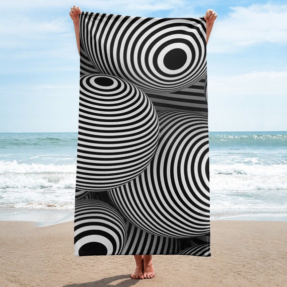Wedding Optical Illusion Gift Beach Towel house Warming Gift Ideas swimming Pool Towels lake Life Trippy Art Design Towel custom Summer Etsy