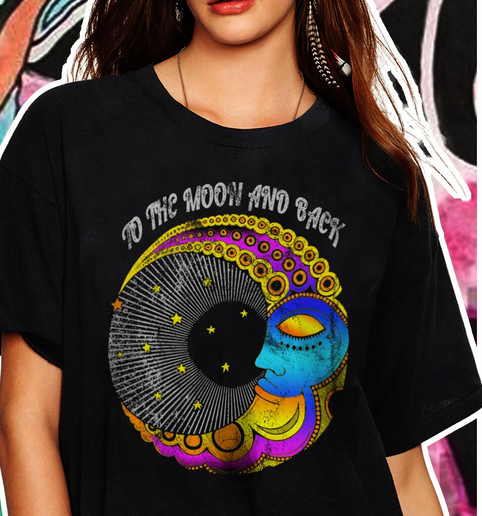 To the Moon and Back Oversized Tshirt Hippy Clothes Boho | Etsy