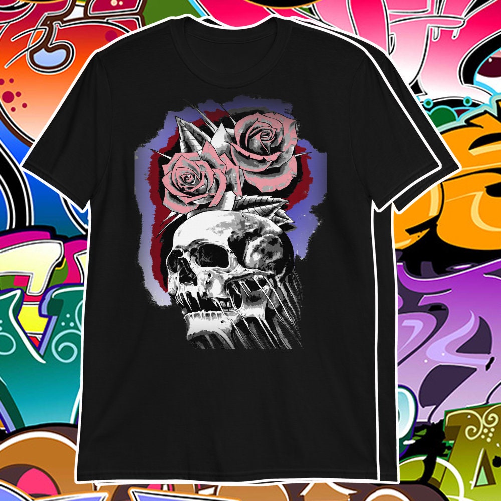 Dark Academia Skull and Roses Oversized Tshirts Goblincore | Etsy
