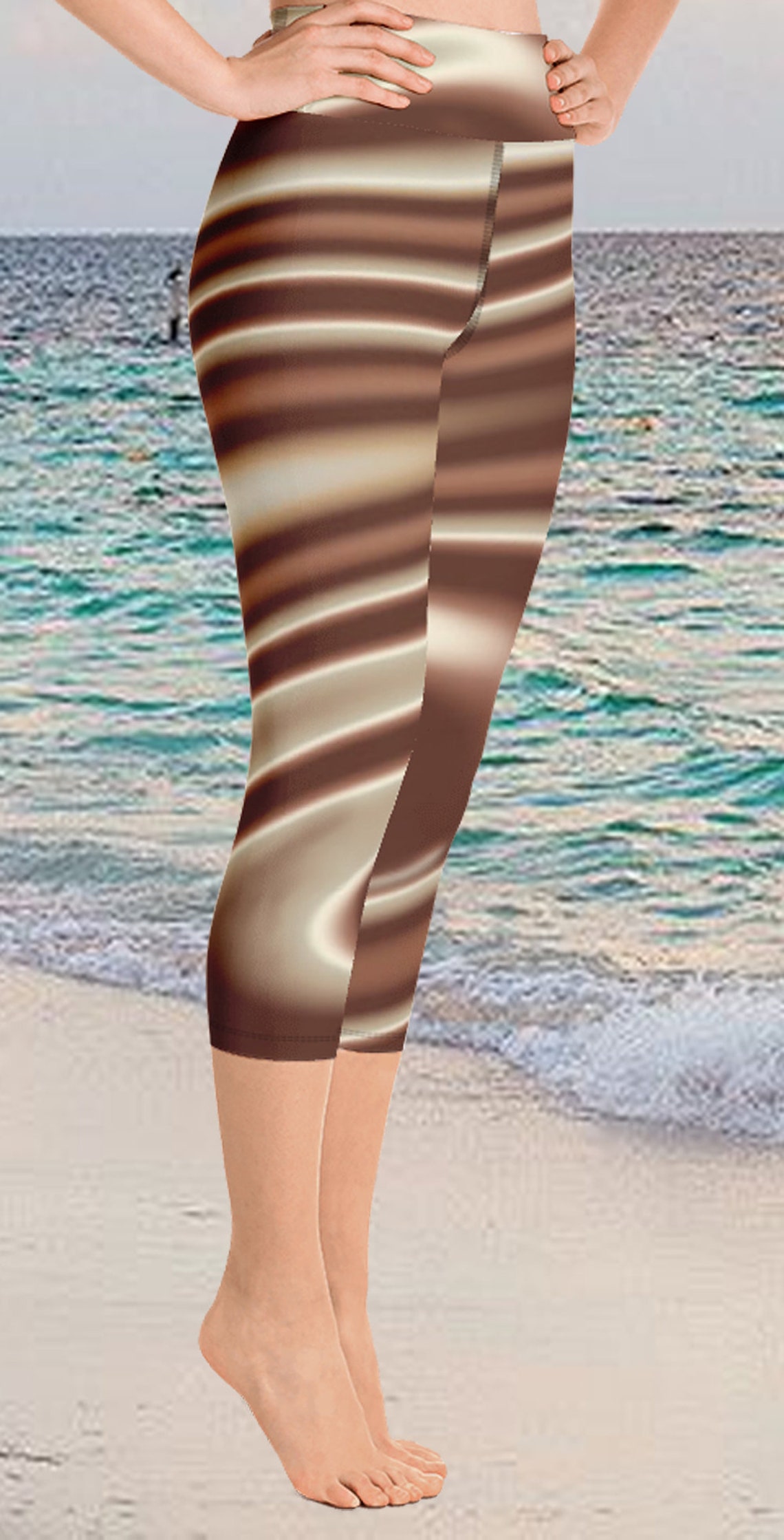 Caramel Swirl Active Wear, Womens Tights, Gym Leggings, Festival