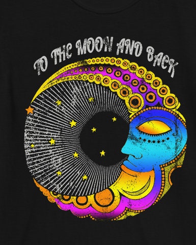 To the Moon and Back Oversized Tshirt Hippy Clothes Boho - Etsy
