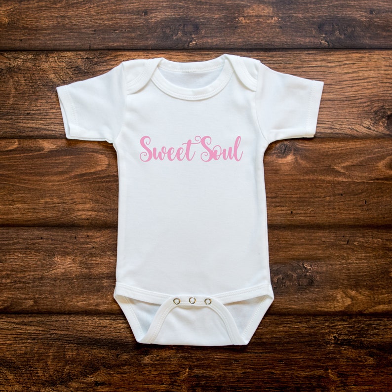 0-3 month Baby Girls Sweet Soul Bodysuit Short Sleeve Baby Shower Baby Gift Newborn clothing Creeper Pink Bodysuit Clearance Item
