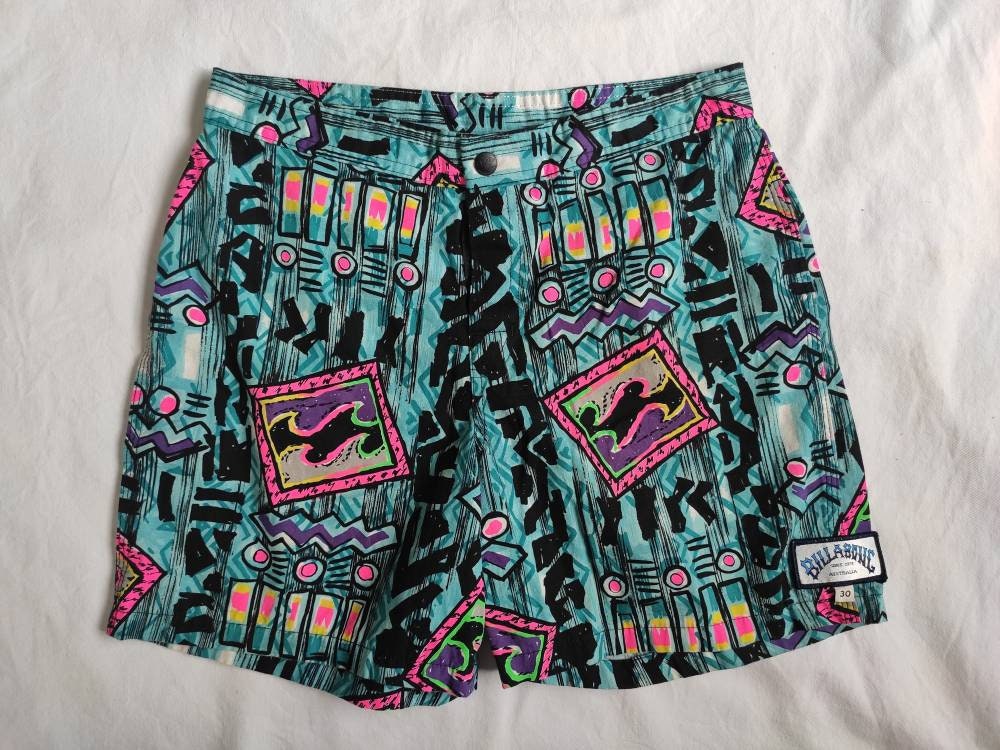 RARE Vintage 80's neon Billabong boardshorts deadstock | Etsy